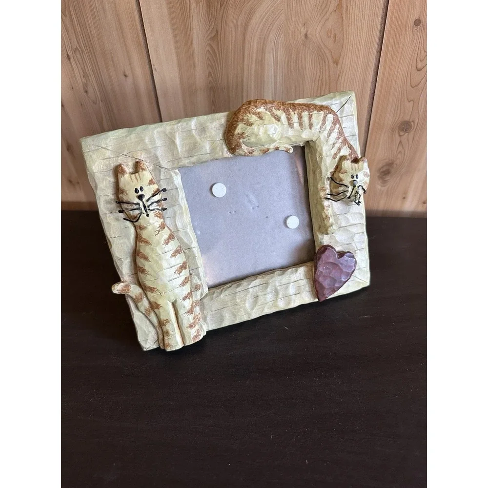 Connoisseur 4x4 Kitty Cat Lover Photo Picture Frame 3D Ornate Gift Orange Tabby